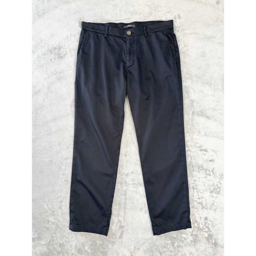 Boggi Milano Chino Pants Mens 36 Navy Blue Italian Stretch Cotton Smart Casual